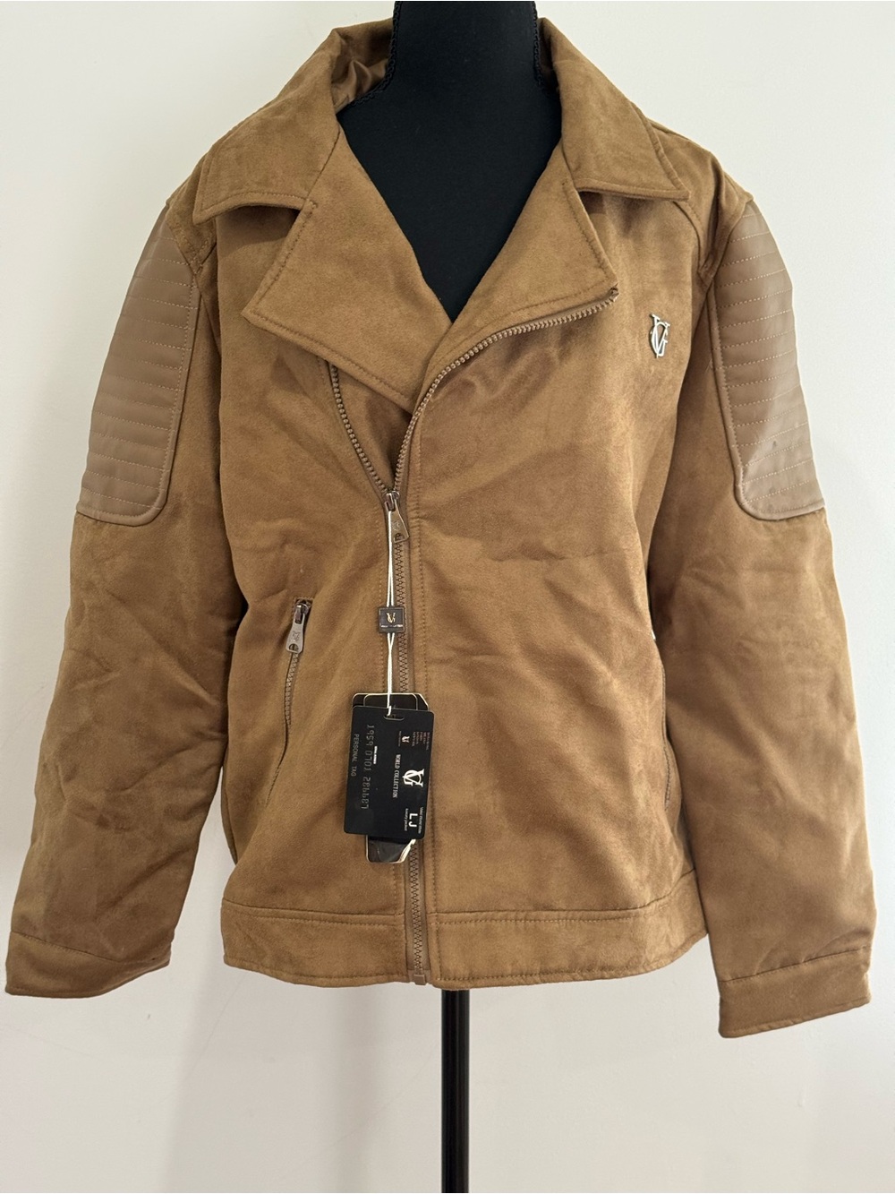 New w Imperfections VG World Collection M Italian Brown Suede Moto 570